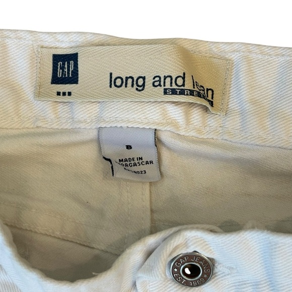 GAP Flare Wide Leg Long and Lean White Denim Jeans Size 8 - Picture 3 of 9